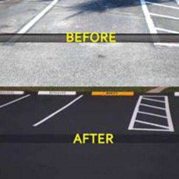 Before and After of Asphalt Parking Lot